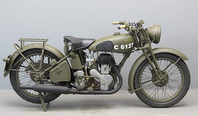 Norton WD 16H. Moto británica de la II GM. Motos de la Segunda Guerra Mundial